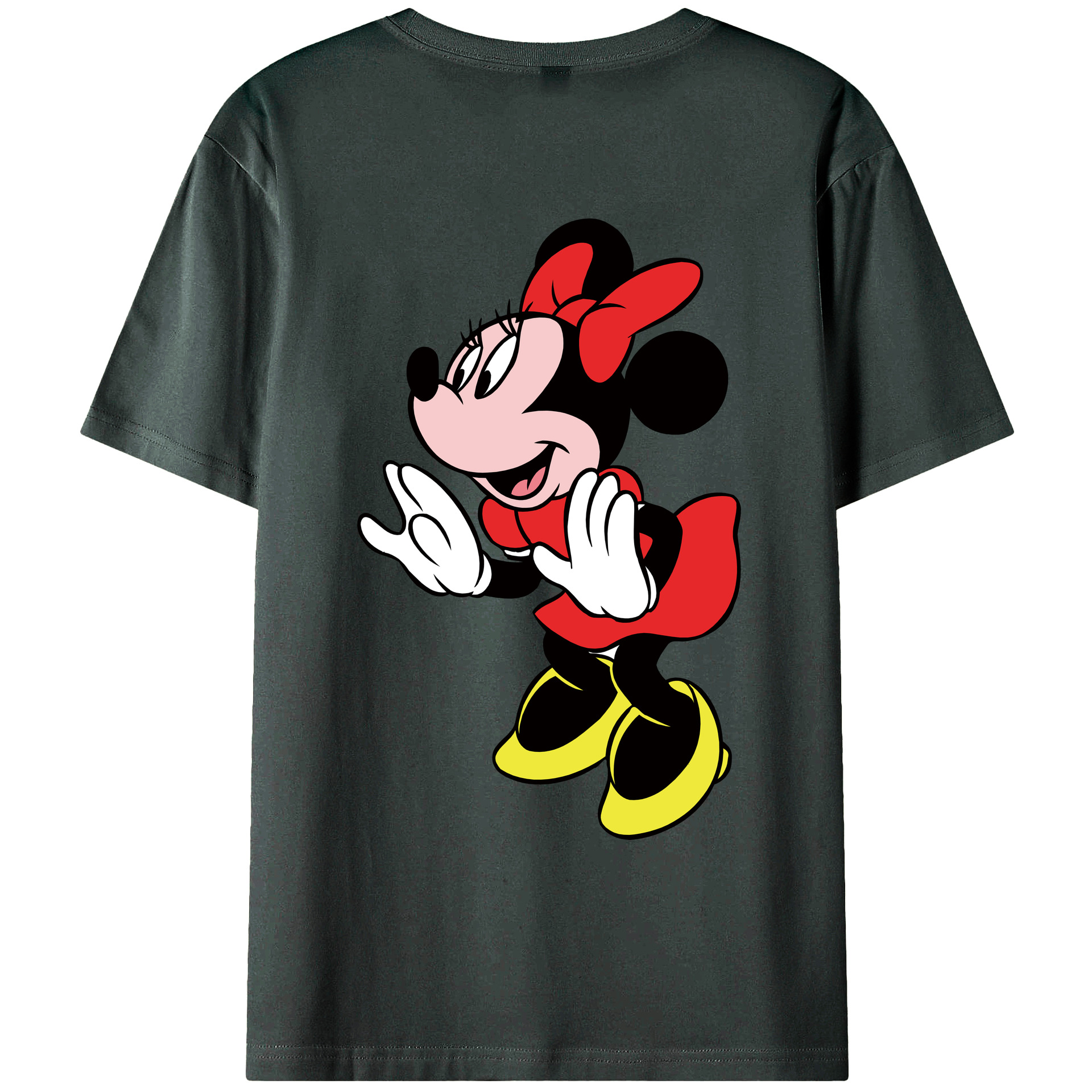 ミッキーマウス Mickey Mouse 綿100％ メンズ半袖Tシャツ（バックプリント） 通気性